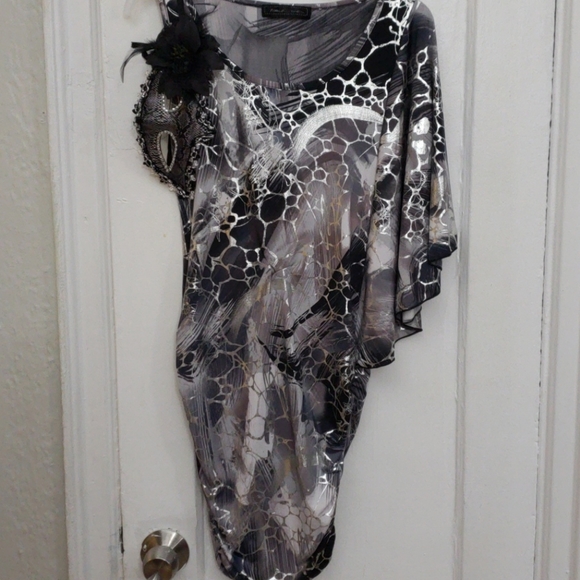 Black Silver Dress With Matching Mask - Picture 8 of 8